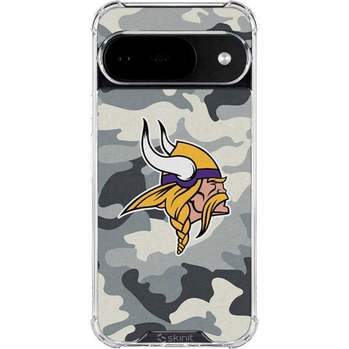 NFL Minnesota Vikings Camo Google Pixel 10 Clear Case